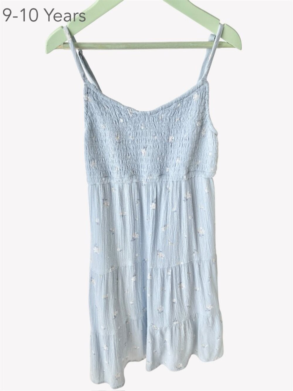 Abercrombie Kids 9-10 Years Light Blue Floral Paisley Summer Dress Beach Party